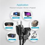 10ft UL Listed Power Cord for TVs and PCs