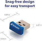 16GB Verbatim Nano USB Flash Drive - Blue