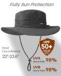Packable Wide Brim UV Protection Bucket Hat
