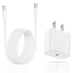 Fast Charging iPhone Charger Block & 6ft Cable