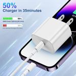 Fast Charging iPhone Charger Block & 6ft Cable