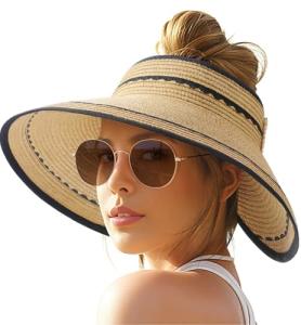 Foldable Sun Hat for Women - Wide Brim Visor