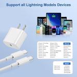 Fast Charging iPhone Charger Block & 6ft Cable