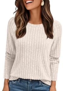 Womens Long Sleeve Fall Tunic Sweater Top