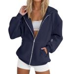 Oversized Zip-Up Hoodie for Women - Y2K Style