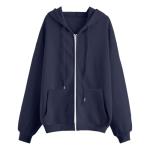 Oversized Zip-Up Hoodie for Women - Y2K Style