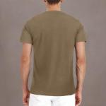 Mens Short Sleeve Cotton Henley Shirt with Pocket
