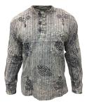 Men's Hippie Stonewashed Stripe Grandad Shirt