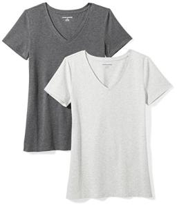 Women's V-Neck T-Shirt Set, 2-Pack, Plus Size