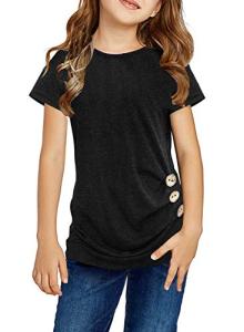 Cute Girls' Summer Tunic with Side Buttons