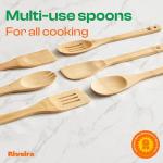 6-Piece Bamboo Cooking Spoon Set