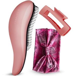 Detangling Brush Set with Headband and Hair Claw
