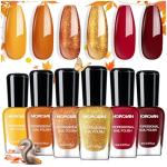 6-Piece Fall Nail Polish Set with Glitter
