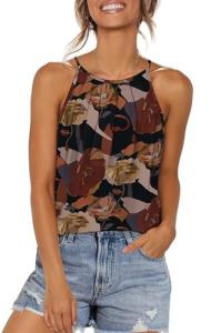 Floral Pleated Tank Top for Women