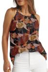 Floral Pleated Tank Top for Women