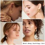 24 Pairs Gold Hoop Earrings Set for Women