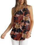 Floral Pleated Tank Top for Women