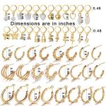 24 Pairs Gold Hoop Earrings Set for Women