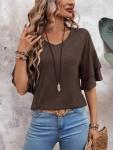 Loose Fit Ruffle Sleeve Blouse for Women