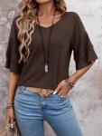 Loose Fit Ruffle Sleeve Blouse for Women