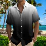 Men's Hawaiian Button-Down Gradient Summer Shirt