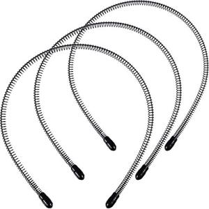 3 Pack Black Metal Headbands for Men and Women