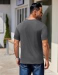 Men's Short Sleeve Henley T-Shirt - Dark Grey