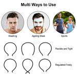 3 Pack Black Metal Headbands for Men and Women