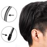3 Pack Black Metal Headbands for Men and Women