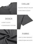 Men's Short Sleeve Henley T-Shirt - Dark Grey