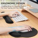 KTRIO Memory Foam Wrist Rest and Mouse Pad