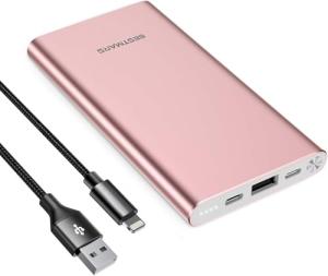 Pink 10000mAh Fast Charging Portable Power Bank