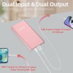 Pink 10000mAh Fast Charging Portable Power Bank