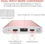 Pink 10000mAh Fast Charging Portable Power Bank