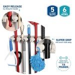 5-Position Mop and Broom Wall Holder