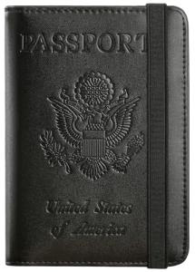 RFID Blocking Passport Holder Wallet - Black