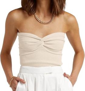 Trendy Women's Twist Knot Tube Top - Apricot