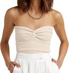Trendy Women's Twist Knot Tube Top - Apricot