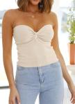 Trendy Women's Twist Knot Tube Top - Apricot