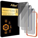 Ailun 3 Pack Privacy Screen Protector for iPhone 16 Pro Max [6.9 inch], Anti Spy Private Tempered Glass Anti-Scratch Case Friendly