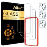 Ailun 3 Pack Screen Protector for iPhone 15 [6.1 inch] + 3 Pack Camera Lens Protector with Installation Frame,Case Friendly Tempered Glass Film,[9H Hardness] - HD [6 Pack]