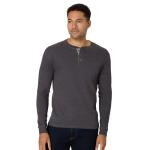 Hanes mens Beefy Long Sleeve Three-button Henley Shirt, Slate Heather, X-Large US