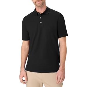 Hanes mens Short Sleeve X-temp Performance Polo fashion t shirts, Black, Medium US