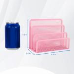 Pink Desk Mail Organizer with 3 Compartments