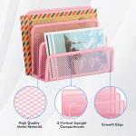 Pink Desk Mail Organizer with 3 Compartments