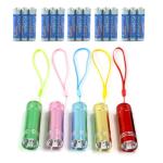 6 Pack Mini LED Flashlights - Assorted Colors