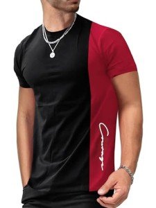 Men's Colorful Graphic Short Sleeve Tee – Black/Red