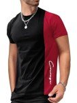 Men's Colorful Graphic Short Sleeve Tee – Black/Red