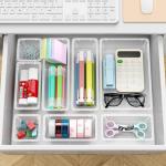 12-Piece Clear Drawer Organizer Set for All用途