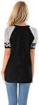 Leopard Print Tops for Women Short Sleeve Crew Neck T Shirts Black S